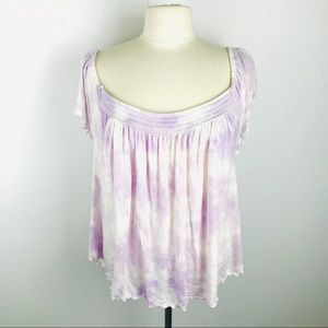 AE Soft & Sexy Purple Tie Dye Off Shoulder Top